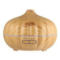 Aromatherapy Essential Oil Diffuser  500ml Wood Grain Ultrasonic Cool Mist Whisper-Quiet Humidifier  7 Colored LED Lights and Waterless Auto Shut-off for Home&Office - B078PB15SF